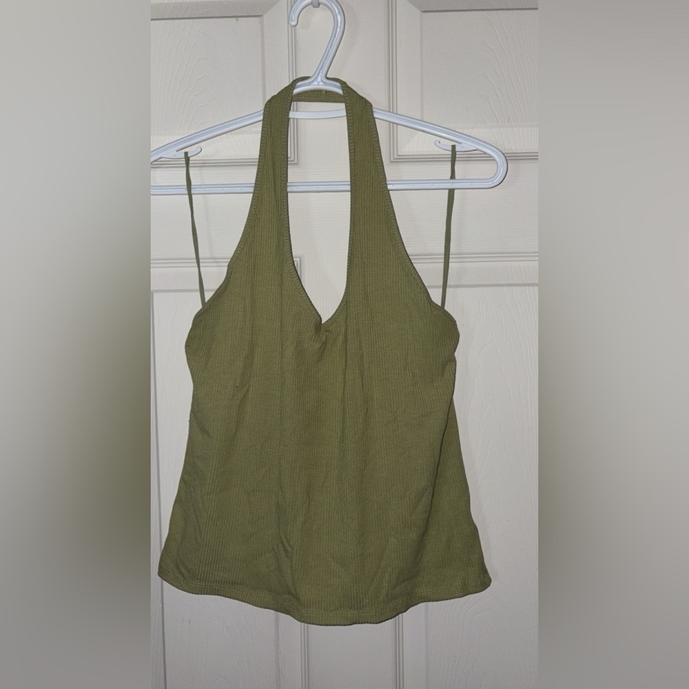 American Eagle Outfitters Olive Green Women's Halter Top Size XL